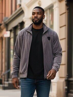 Puma x Scuderia Ferrari F1 Mens XL Gray Velour Zip Track Racing Jacket